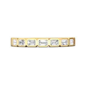 14K Yellow Gold Emerald Cut Diamond Band