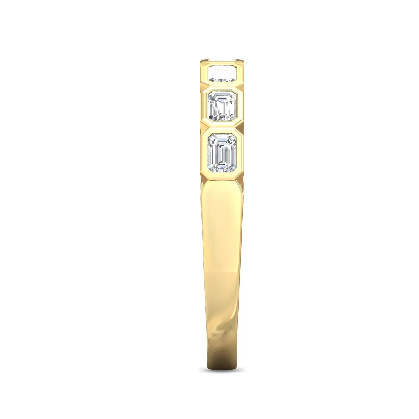 14K Yellow Gold Emerald Cut Diamond Band