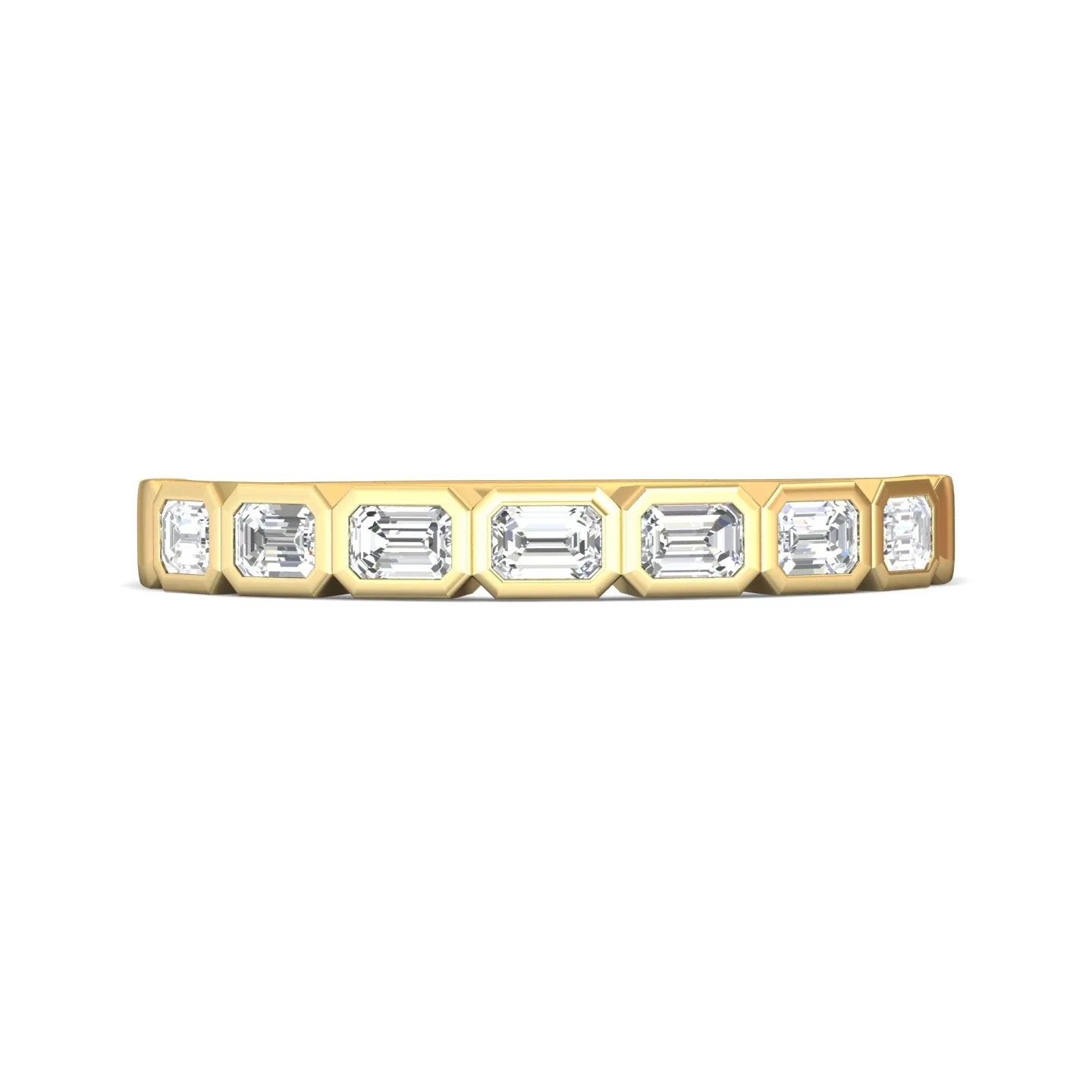 14K Yellow Gold Emerald Cut Diamond Band