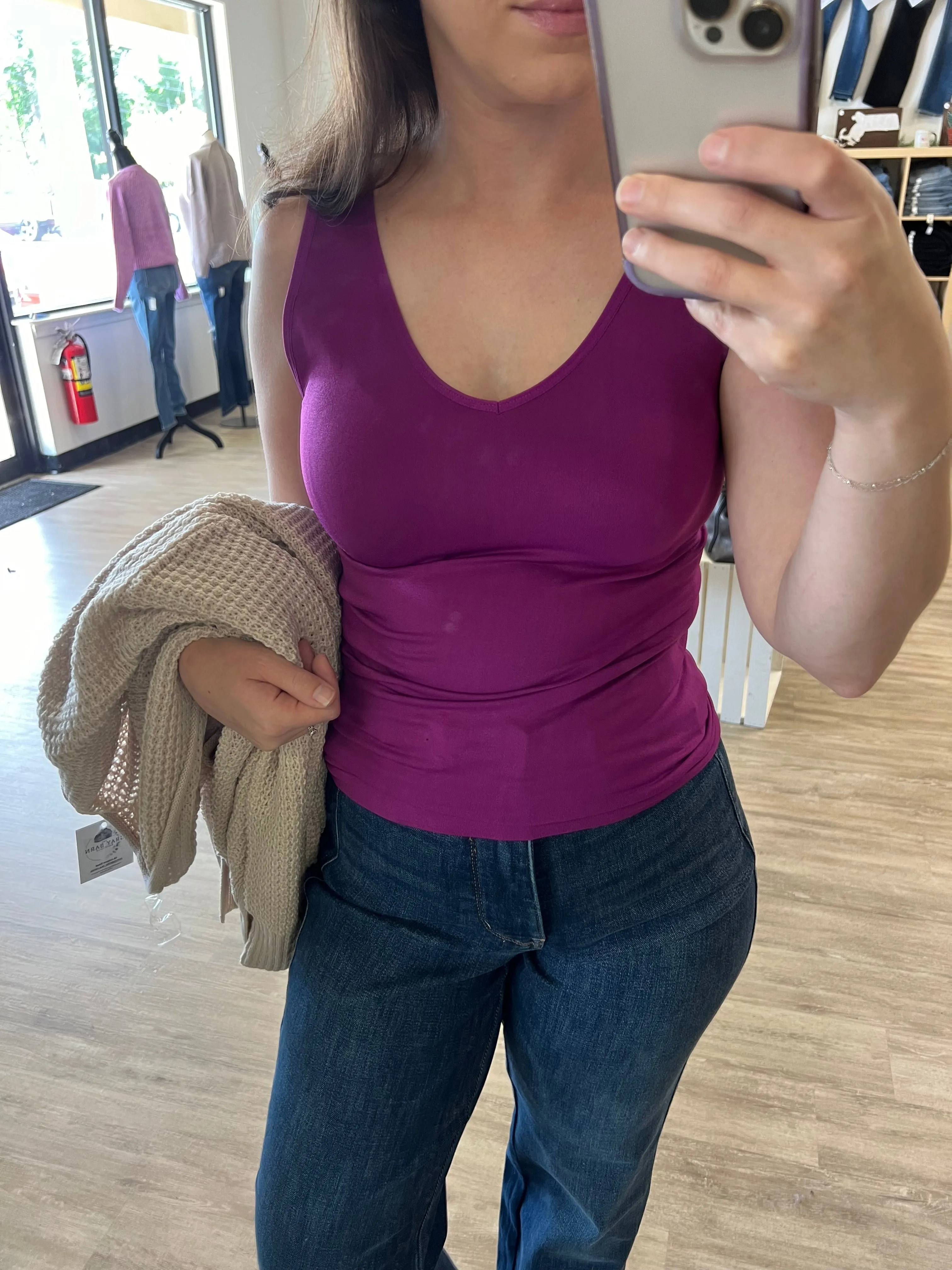 2 Way Layering Tank Top in Plum