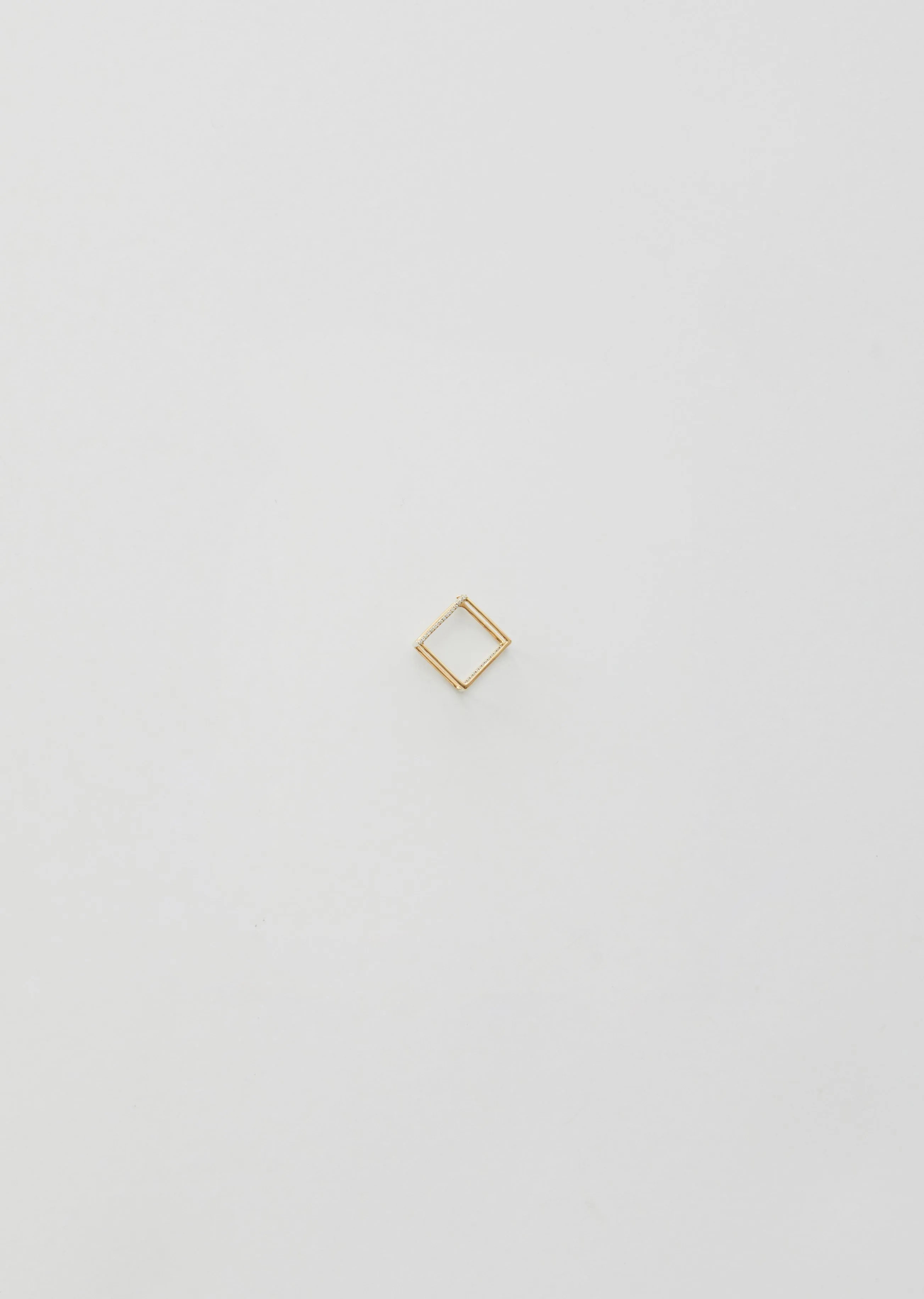 3D Square Earring 01 with Diamond — 15mm