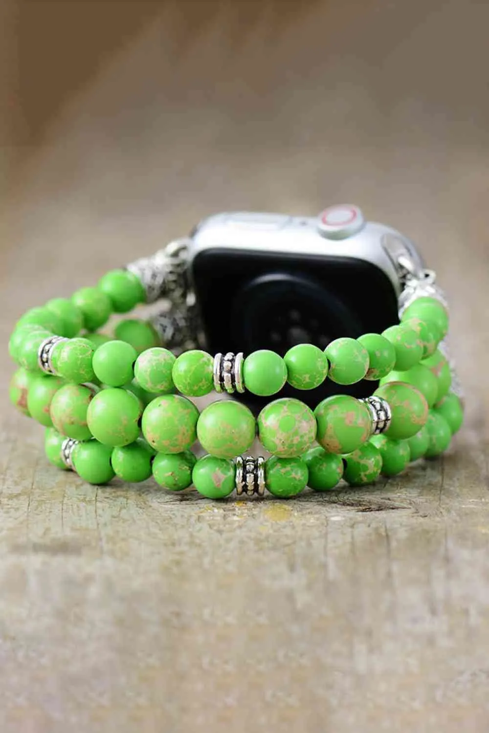 4 Imperial Jasper Beaded Watchband Bracelet