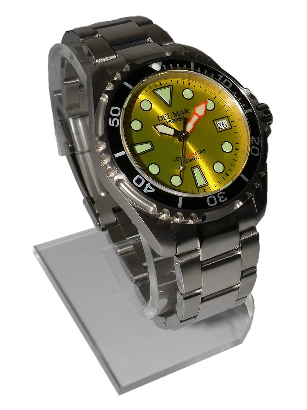 500 Meter Men's Premier Pro Dive Watch, Yellow Dial  - #50423