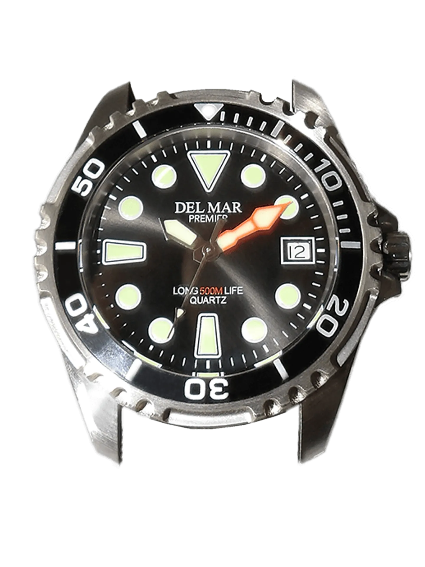 500 Meter Premier Pro Dive Watch #50425 - Black Dial, Khaki Green Band