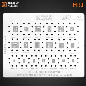 Amaoe BGA Reballing Stencil  For Huawei Hi Power  0.12mm Hi1 Hi2