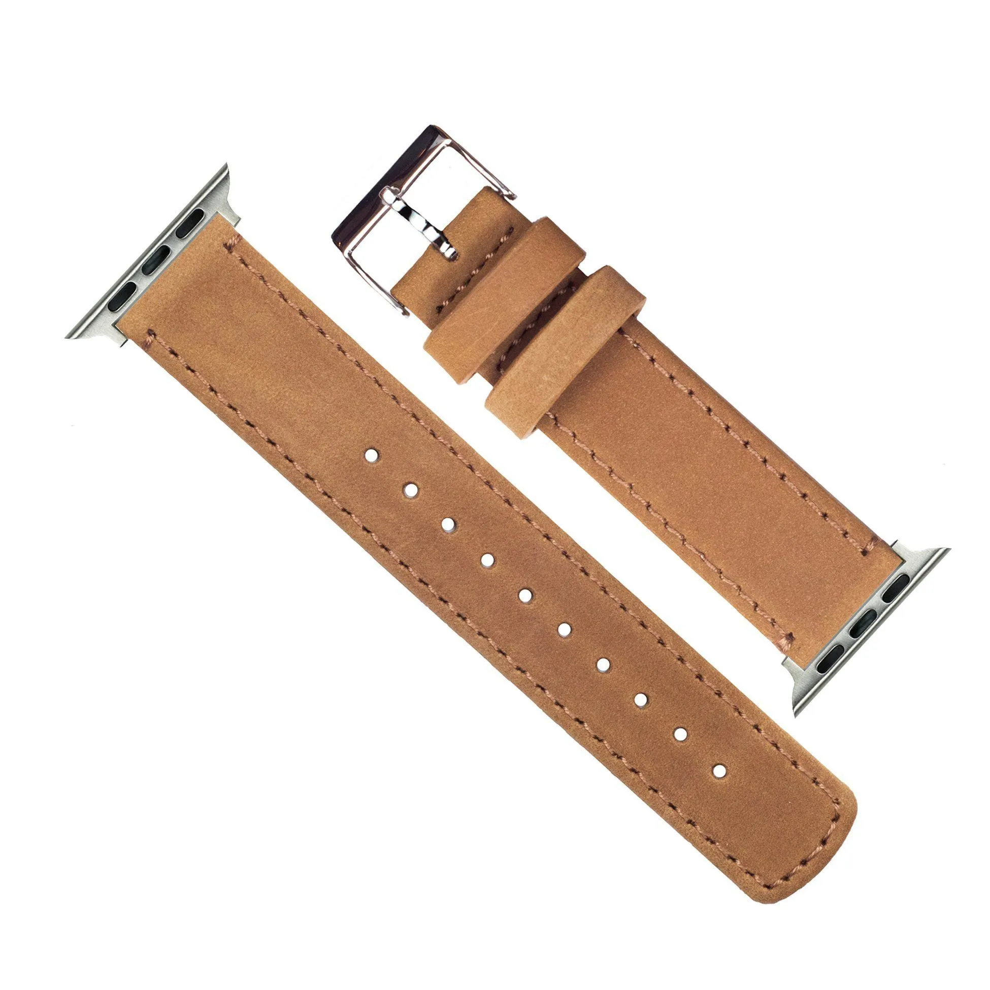 Apple Gingerbread Leather Stitching Watch Band