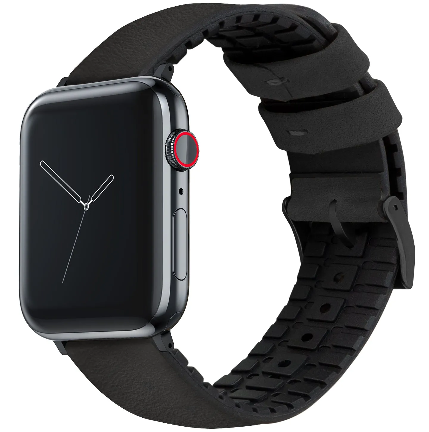 Apple Watch Black Leather Hybrid Watch Band (SALE)