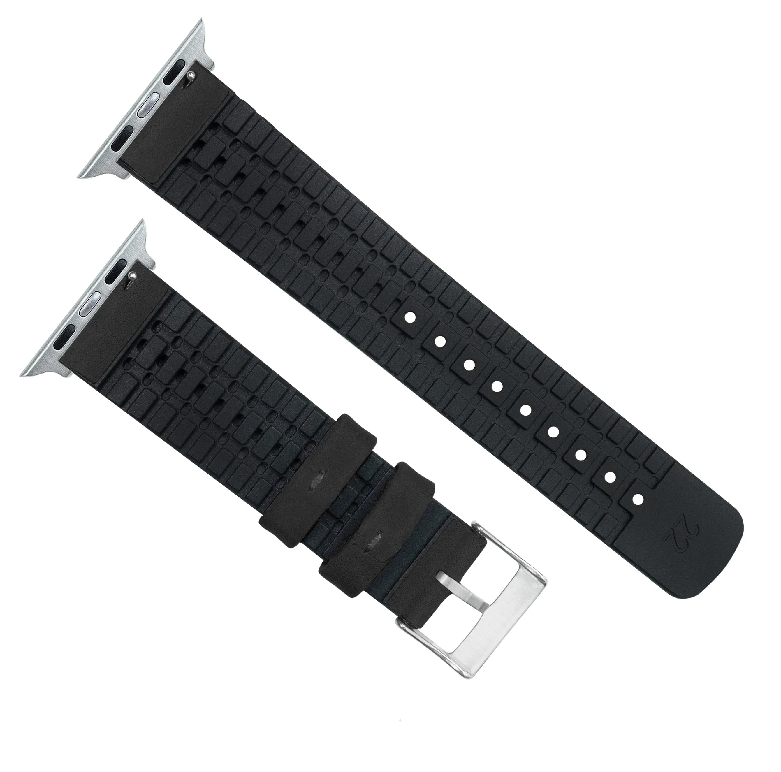 Apple Watch Black Leather Hybrid Watch Band (SALE)