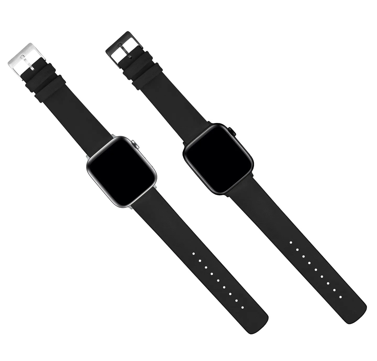 Apple Watch Black Leather Hybrid Watch Band (SALE)