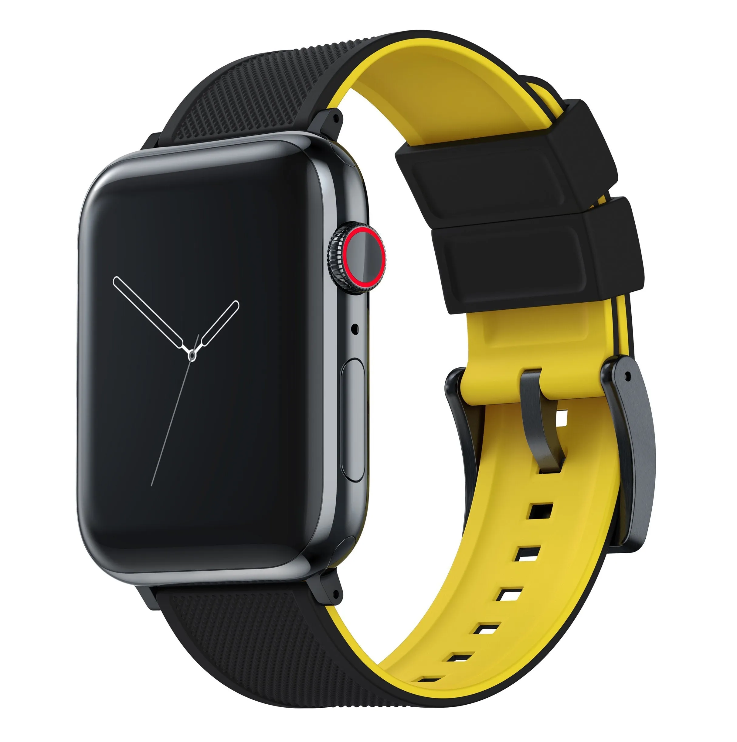 Apple Watch Elite Silicone Black Top Yellow Bottom Watch Band