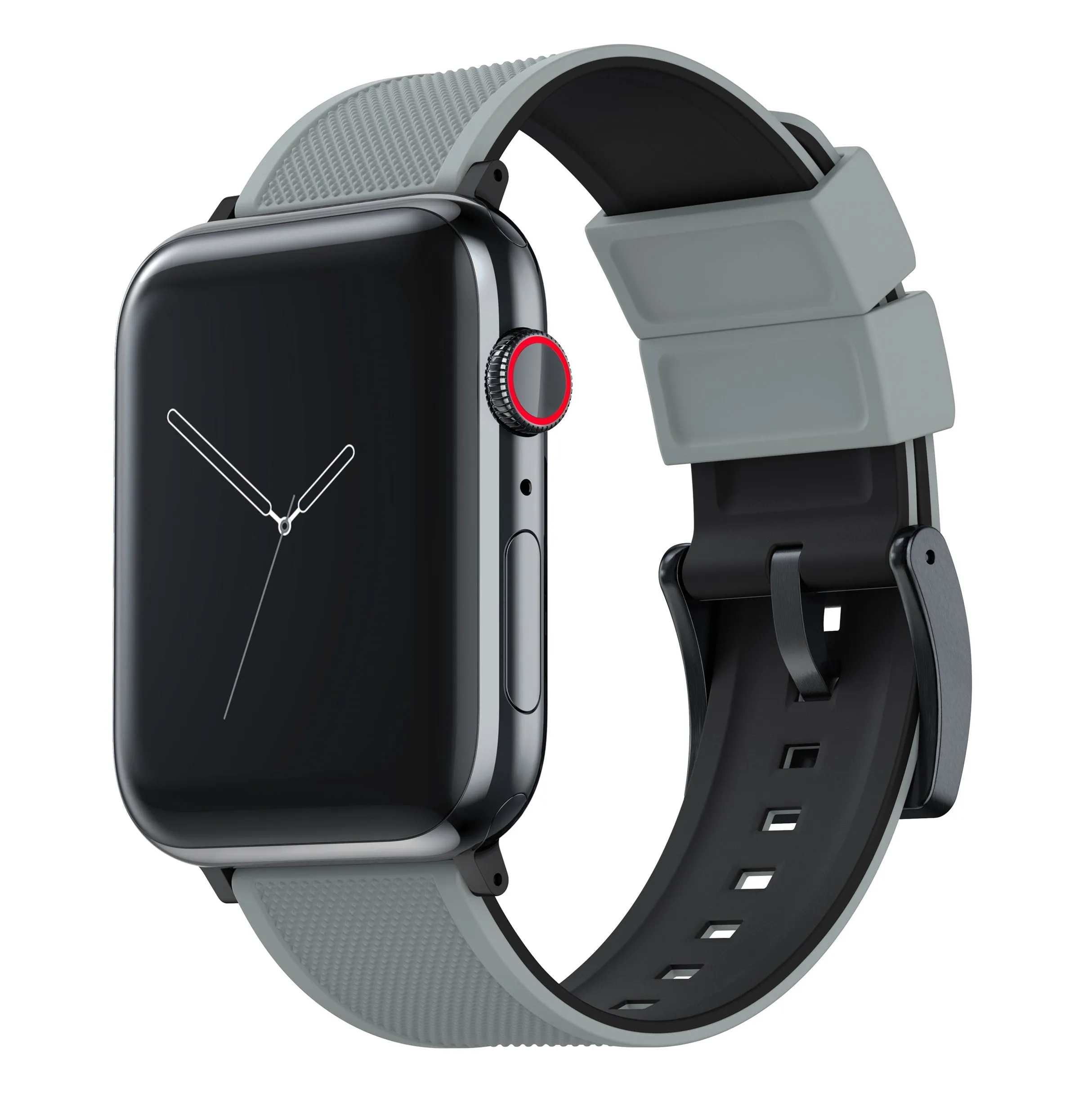 Apple Watch Elite Silicone Cool Grey Top Black Bottom Watch Band