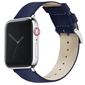 Apple Watch Navy Blue Leather Stitching Watch Band