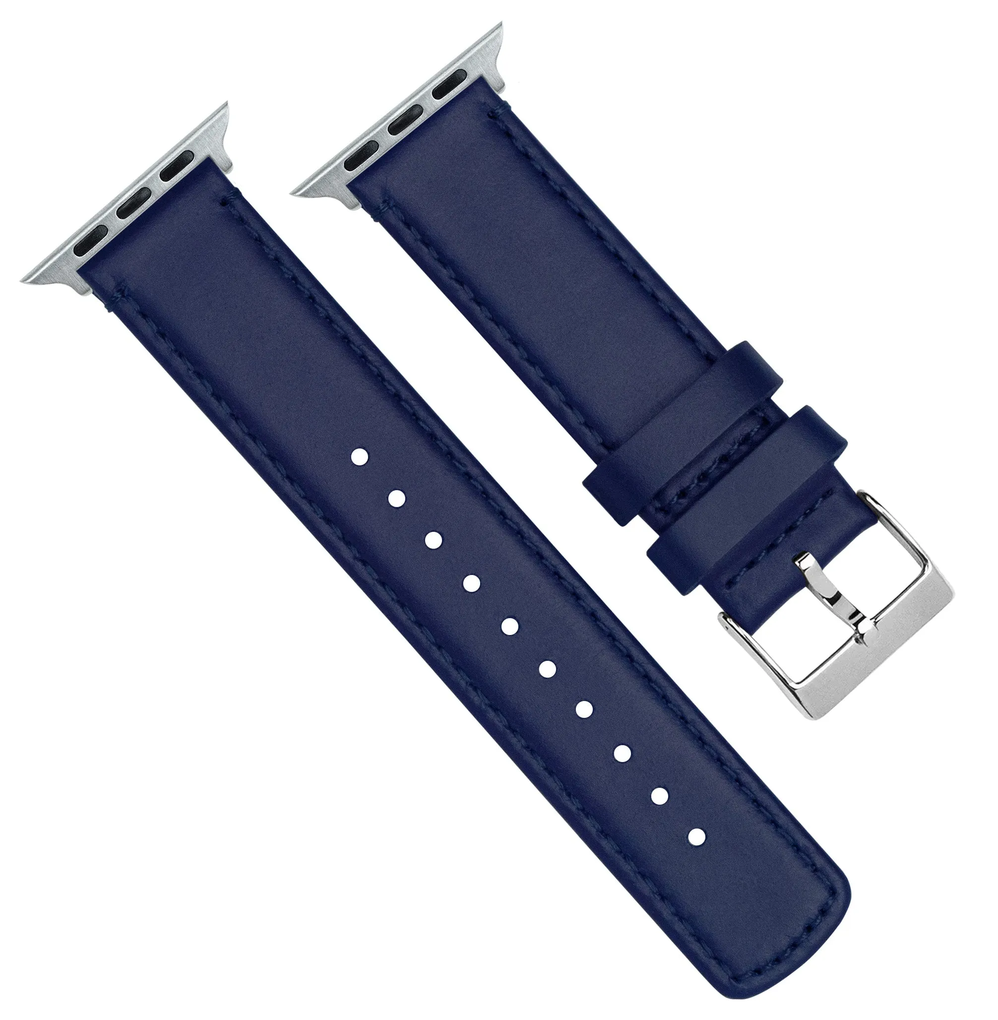 Apple Watch Navy Blue Leather Stitching Watch Band