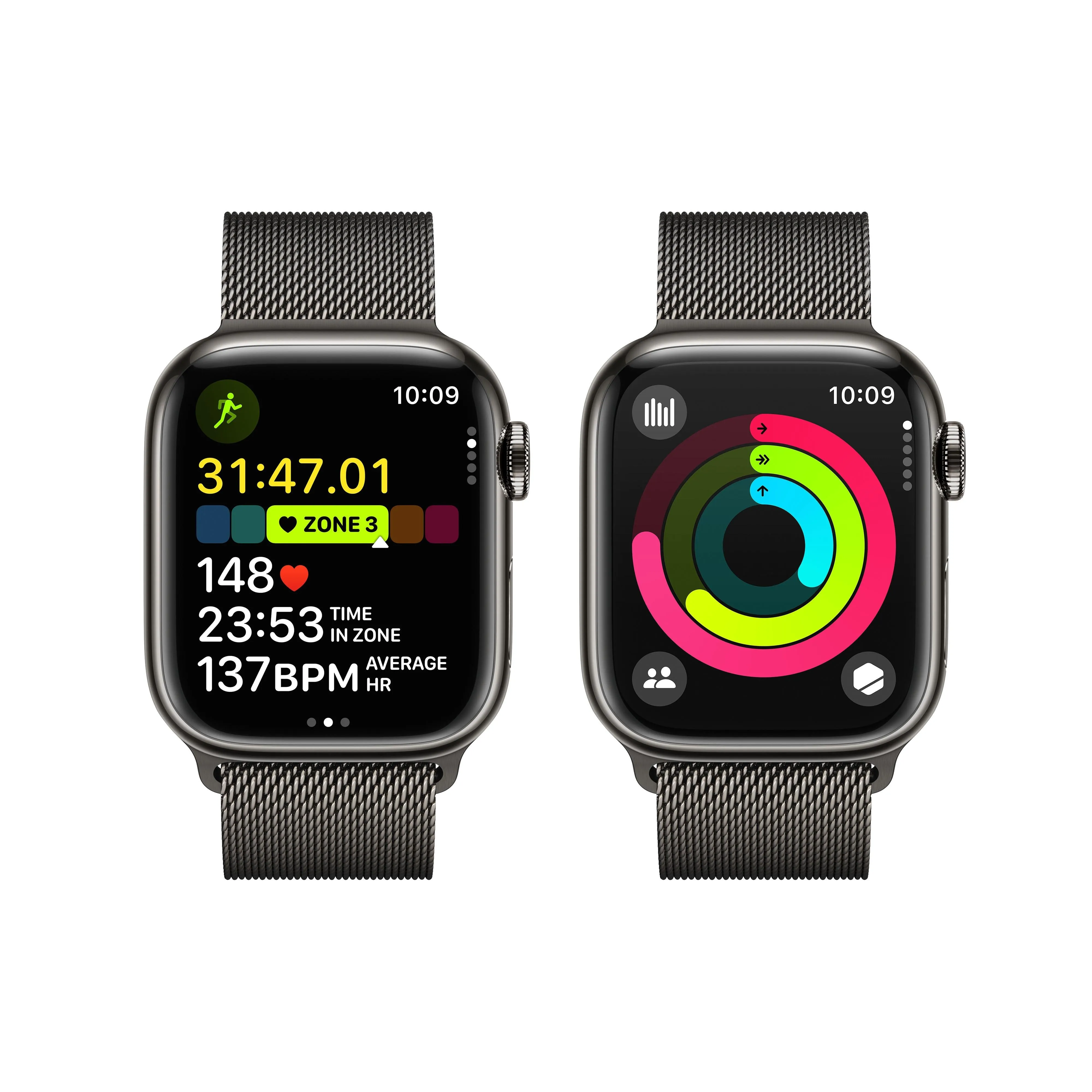 Apple Watch Series 9 GPS   Cellular 41mm Graphite Stainless Steel Case with Graphite Milanese Loop