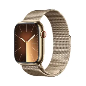 Apple Watch Series 9 GPS   Cellular 45mm Gold Stainless Steel Case with Gold Milanese Loop