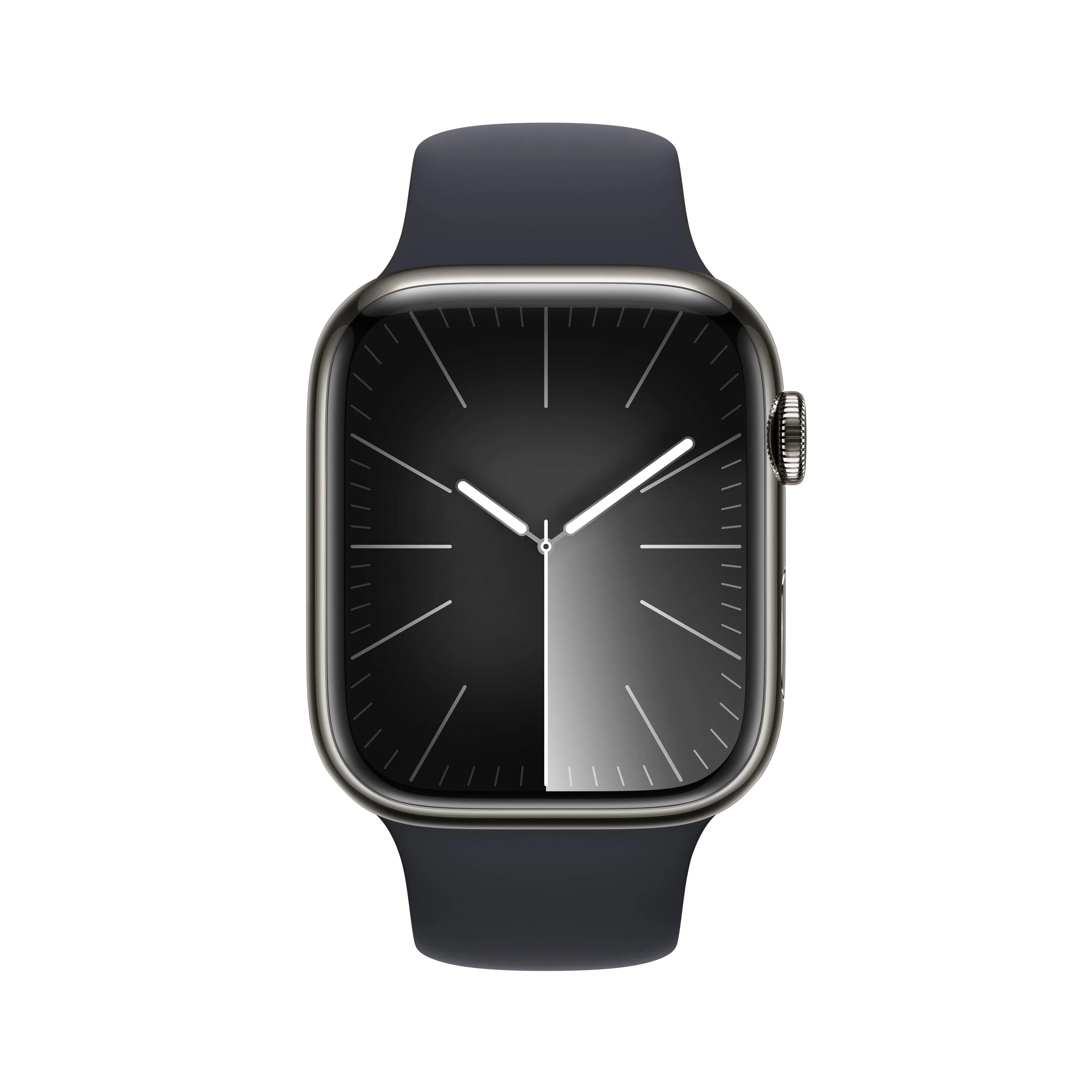 Apple Watch Series 9 GPS   Cellular 45mm Graphite Stainless Steel Case with Midnight Sport Band - M/L