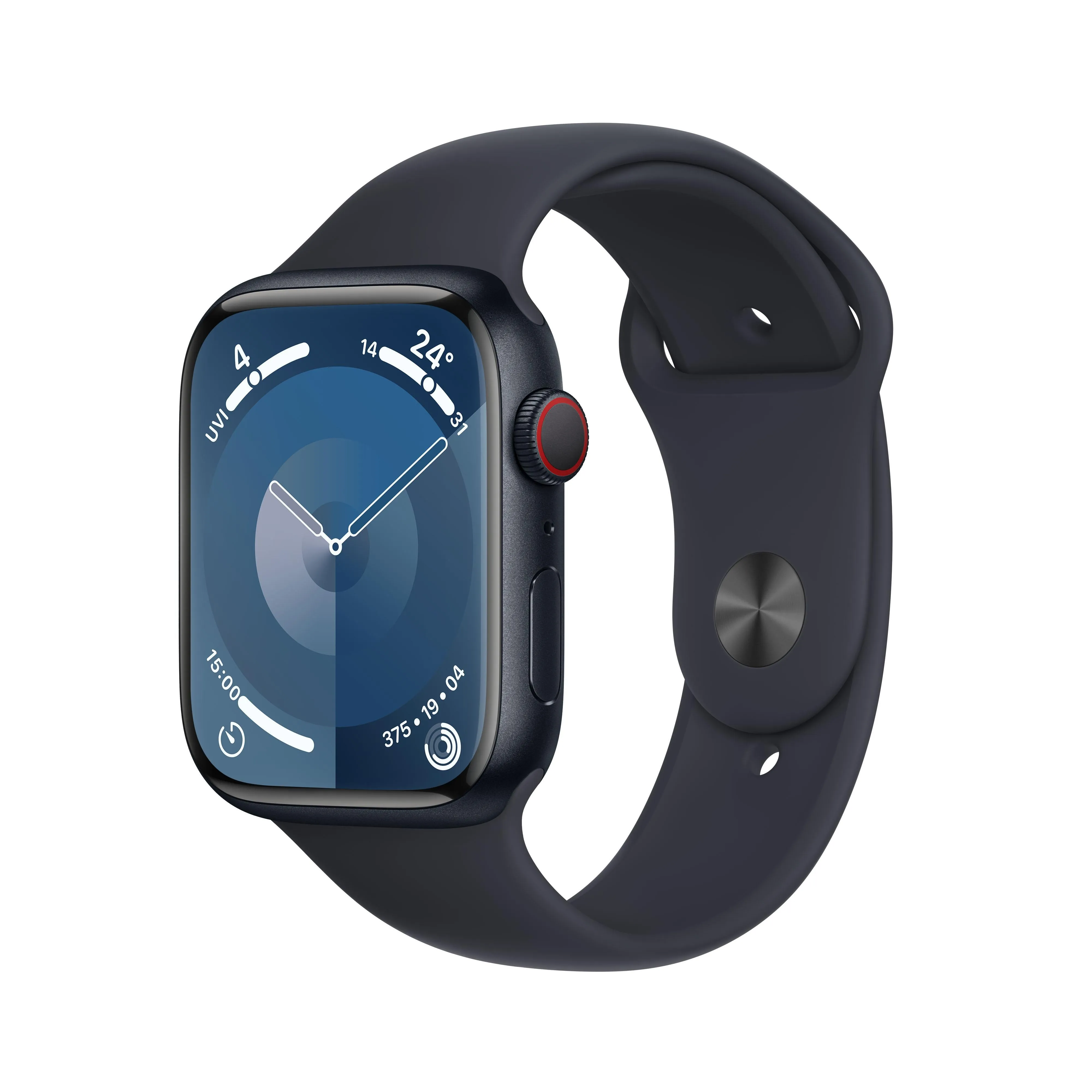 Apple Watch Series 9 GPS   Cellular 45mm Midnight Aluminium Case with Midnight Sport Band - M/L