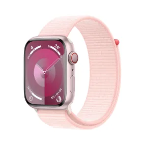 Apple Watch Series 9 GPS   Cellular 45mm Pink Aluminium Case with Light Pink Sport Loop