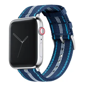 Apple Watch Two Piece NATO® Style Navy Aqua Blue Watch Band