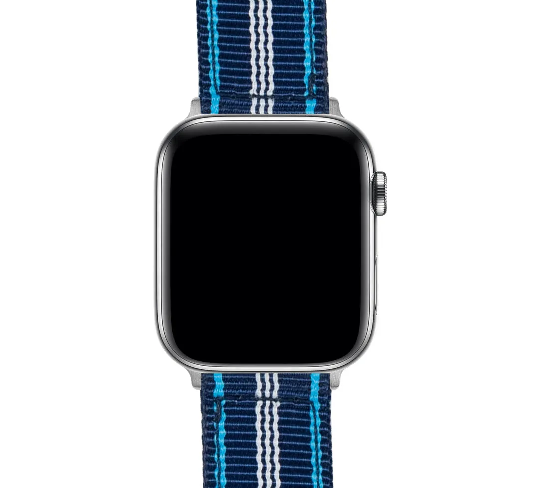 Apple Watch Two Piece NATO® Style Navy Aqua Blue Watch Band