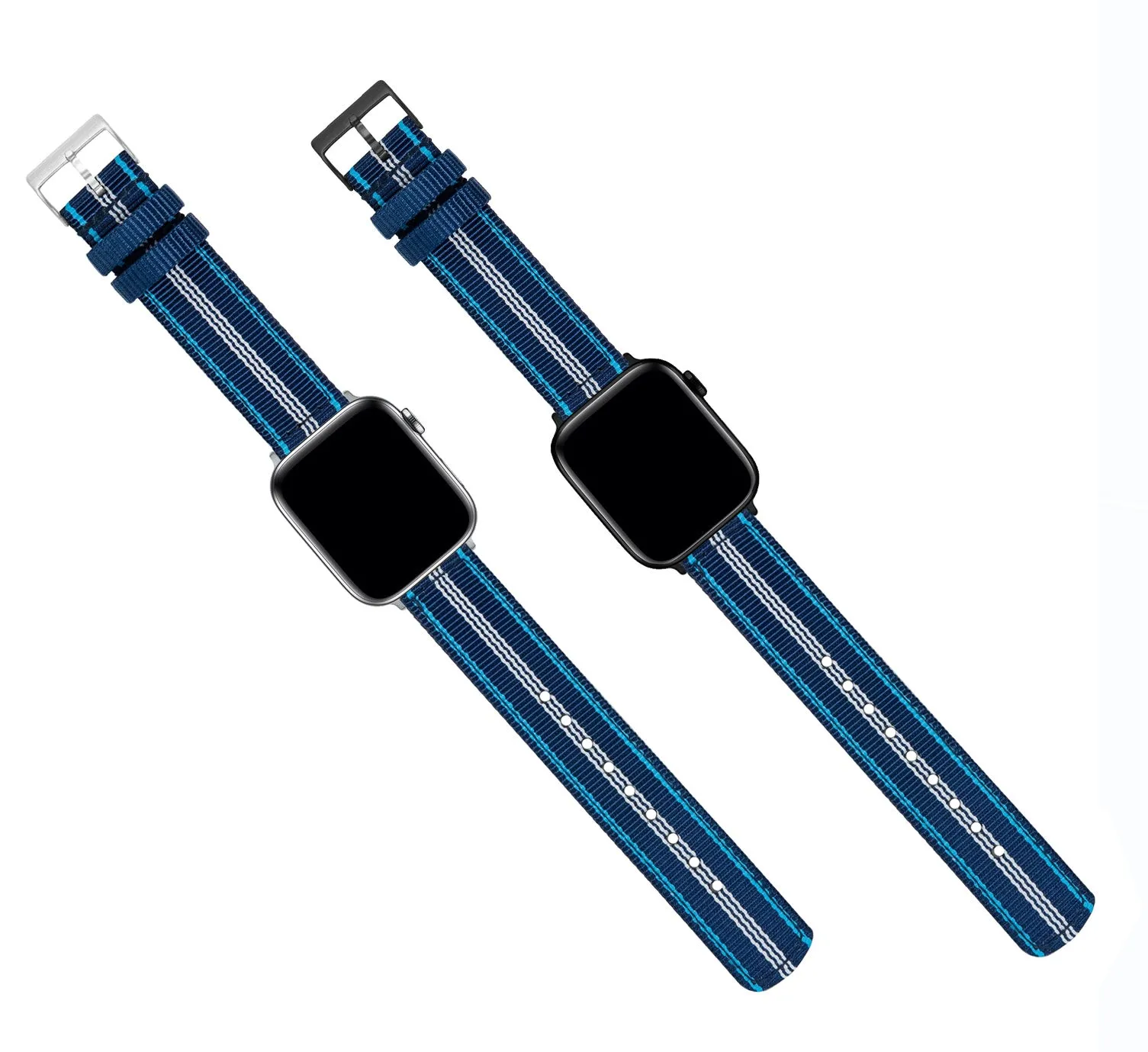 Apple Watch Two Piece NATO® Style Navy Aqua Blue Watch Band