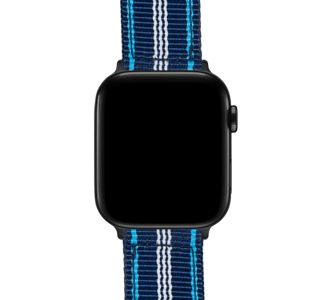 Apple Watch Two Piece NATO® Style Navy Aqua Blue Watch Band