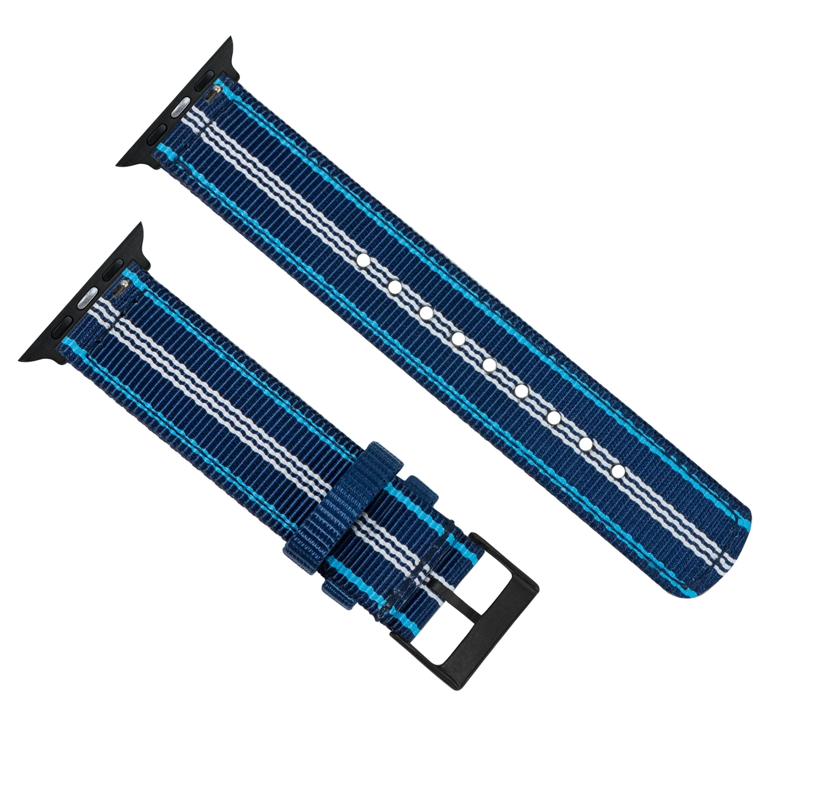 Apple Watch Two Piece NATO® Style Navy Aqua Blue Watch Band