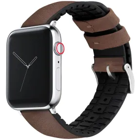 Apple Watch Walnut Brown Leather Hybrid Watch Band