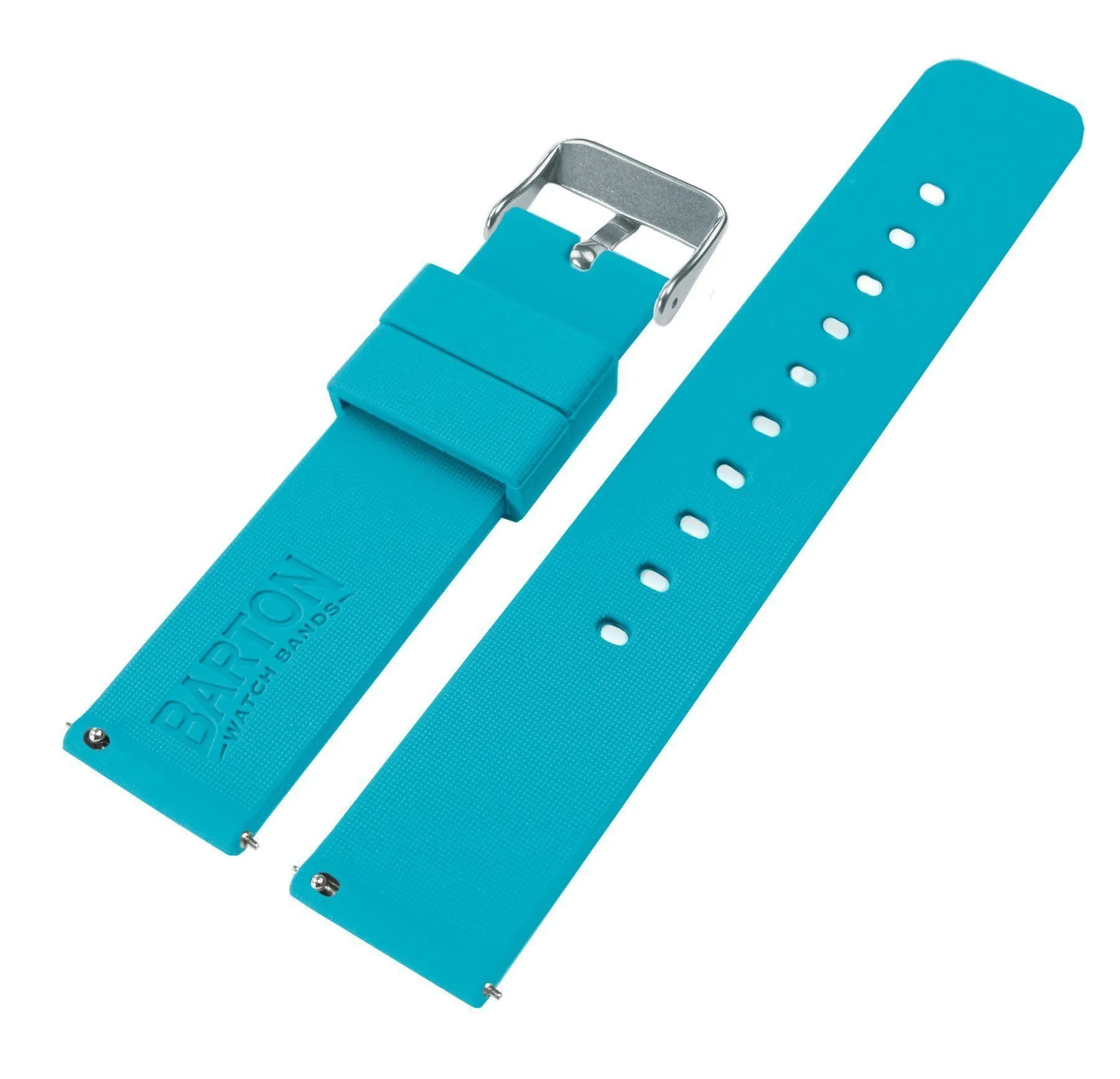 Aqua Blue Quick Release Silicone Rubber Watch Band