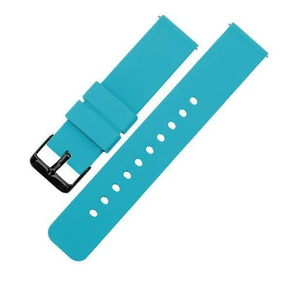 Aqua Blue Quick Release Silicone Rubber Watch Band