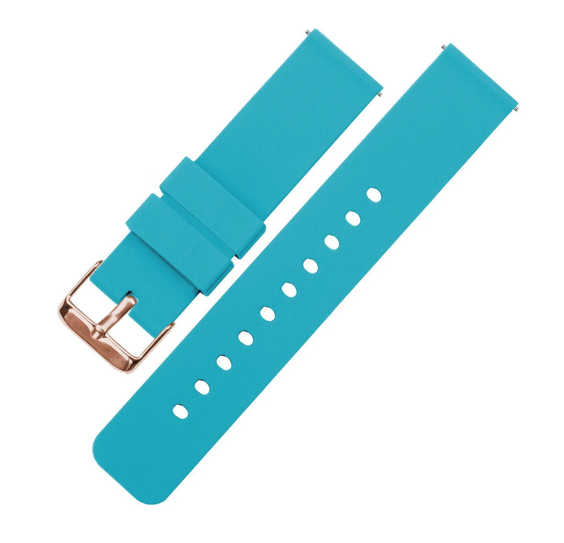 Aqua Blue Quick Release Silicone Rubber Watch Band