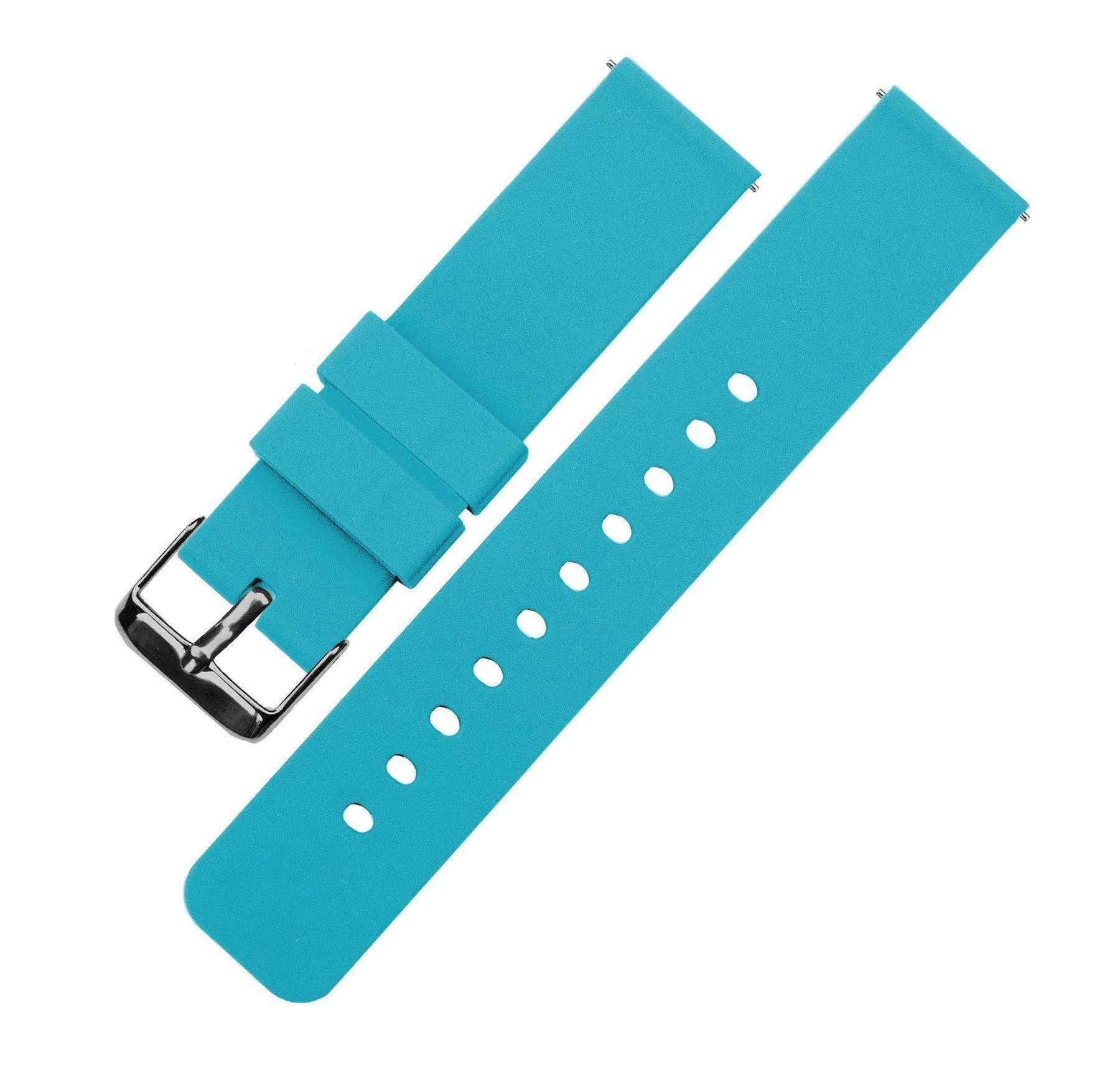 Aqua Blue Quick Release Silicone Rubber Watch Band