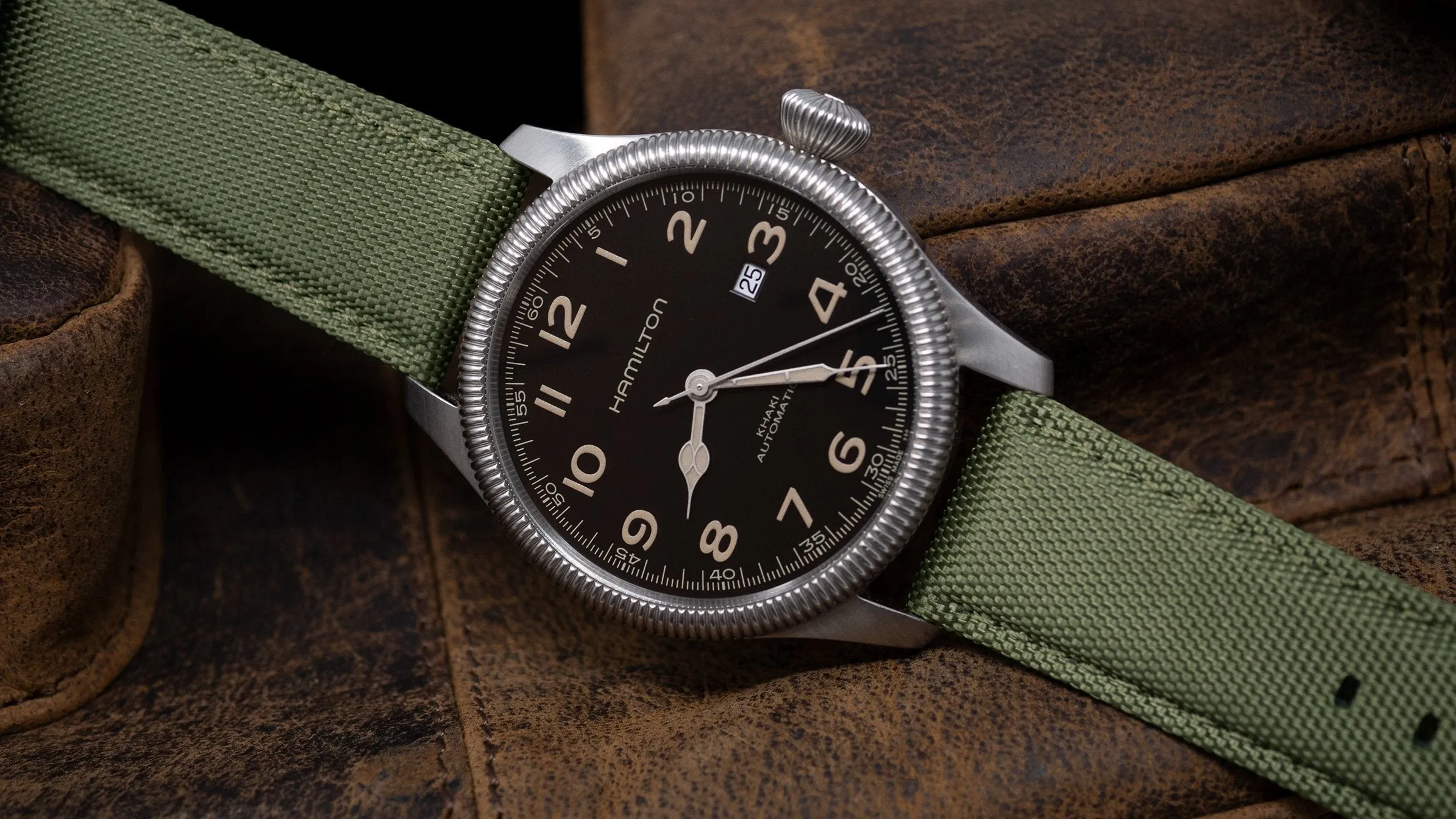 Army Green Sailcloth Quick Release Watch Band (19mm SALE)