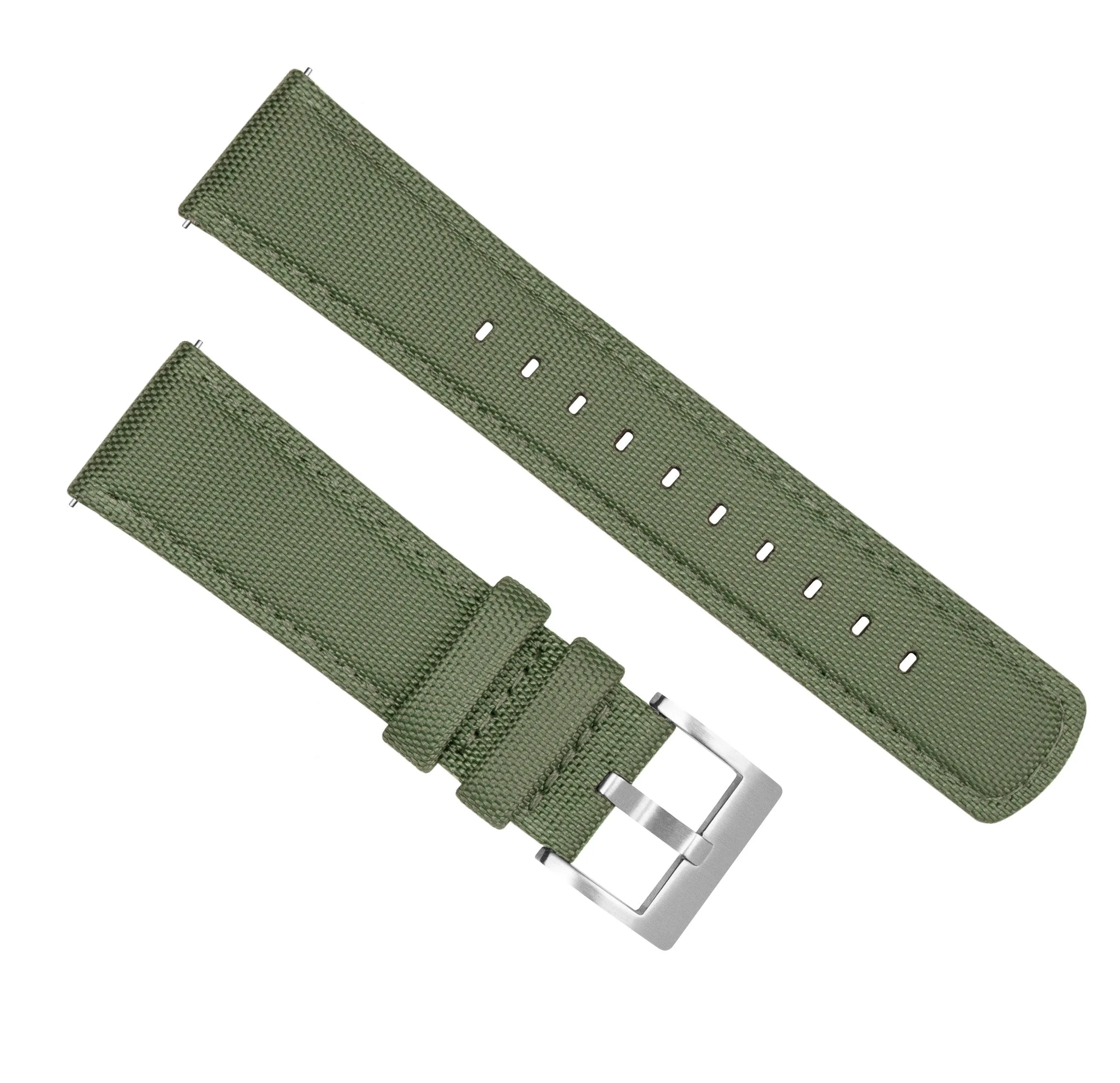 Army Green Sailcloth Quick Release Watch Band (19mm SALE)