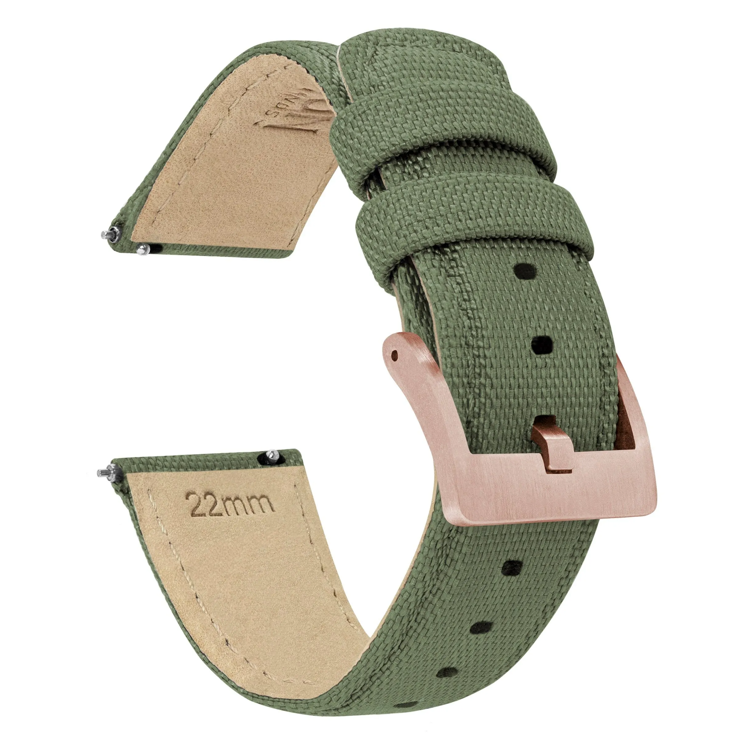 Army Green Sailcloth Quick Release Watch Band (19mm SALE)