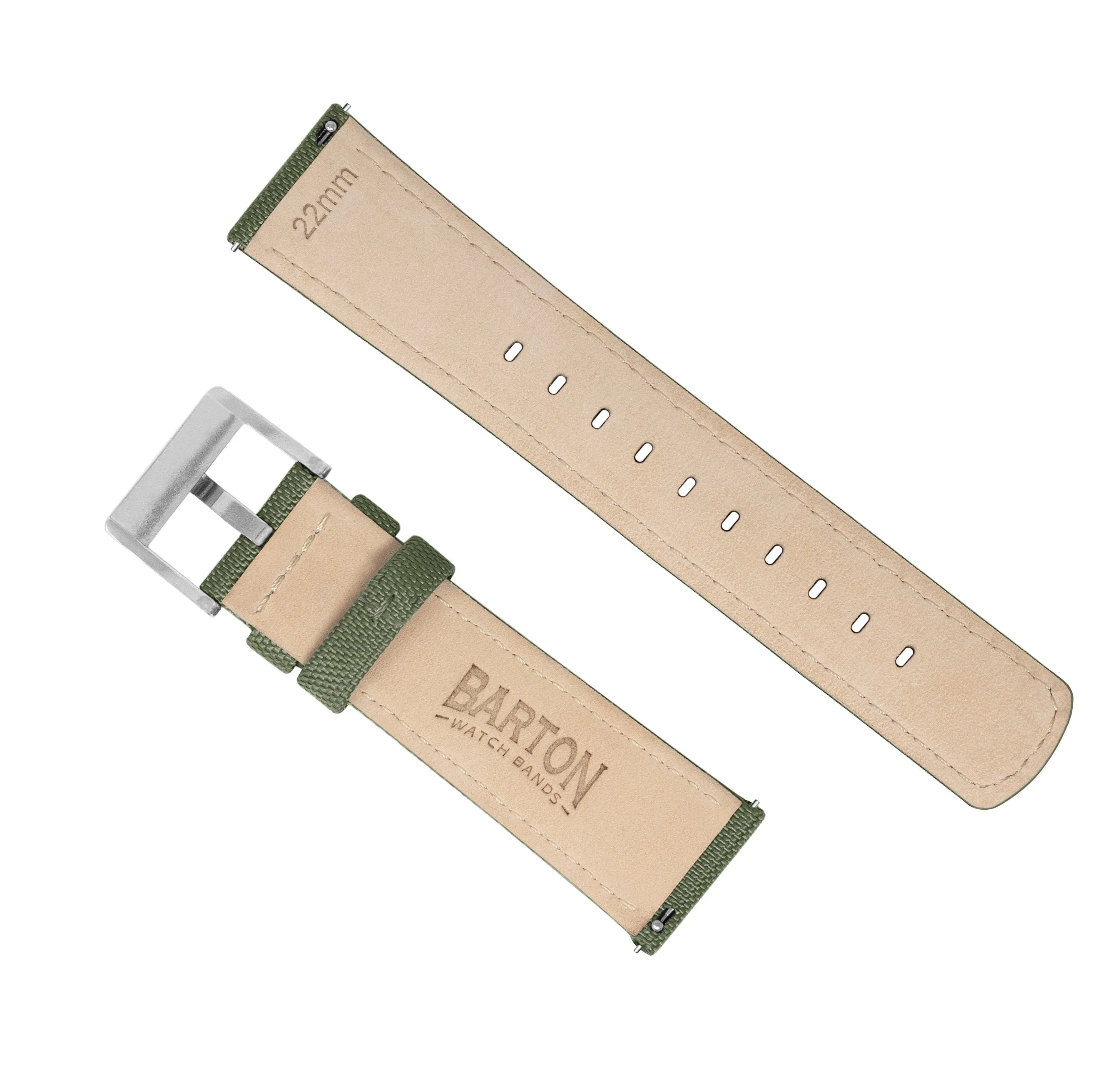 Army Green Sailcloth Quick Release Watch Band (19mm SALE)