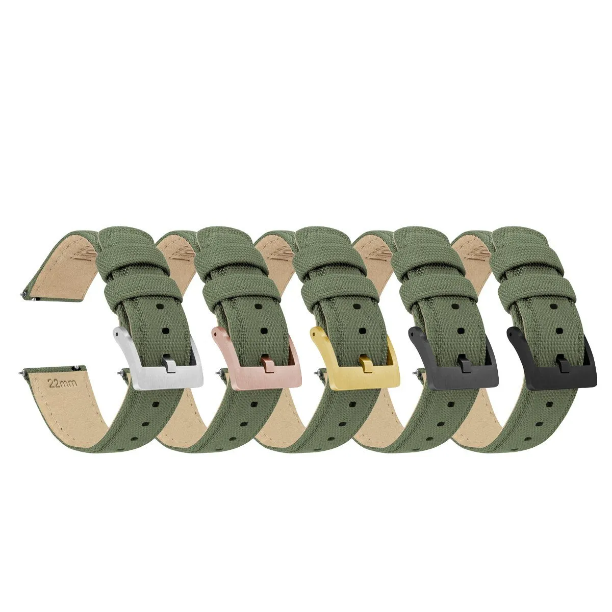 Army Green Sailcloth Quick Release Watch Band (19mm SALE)