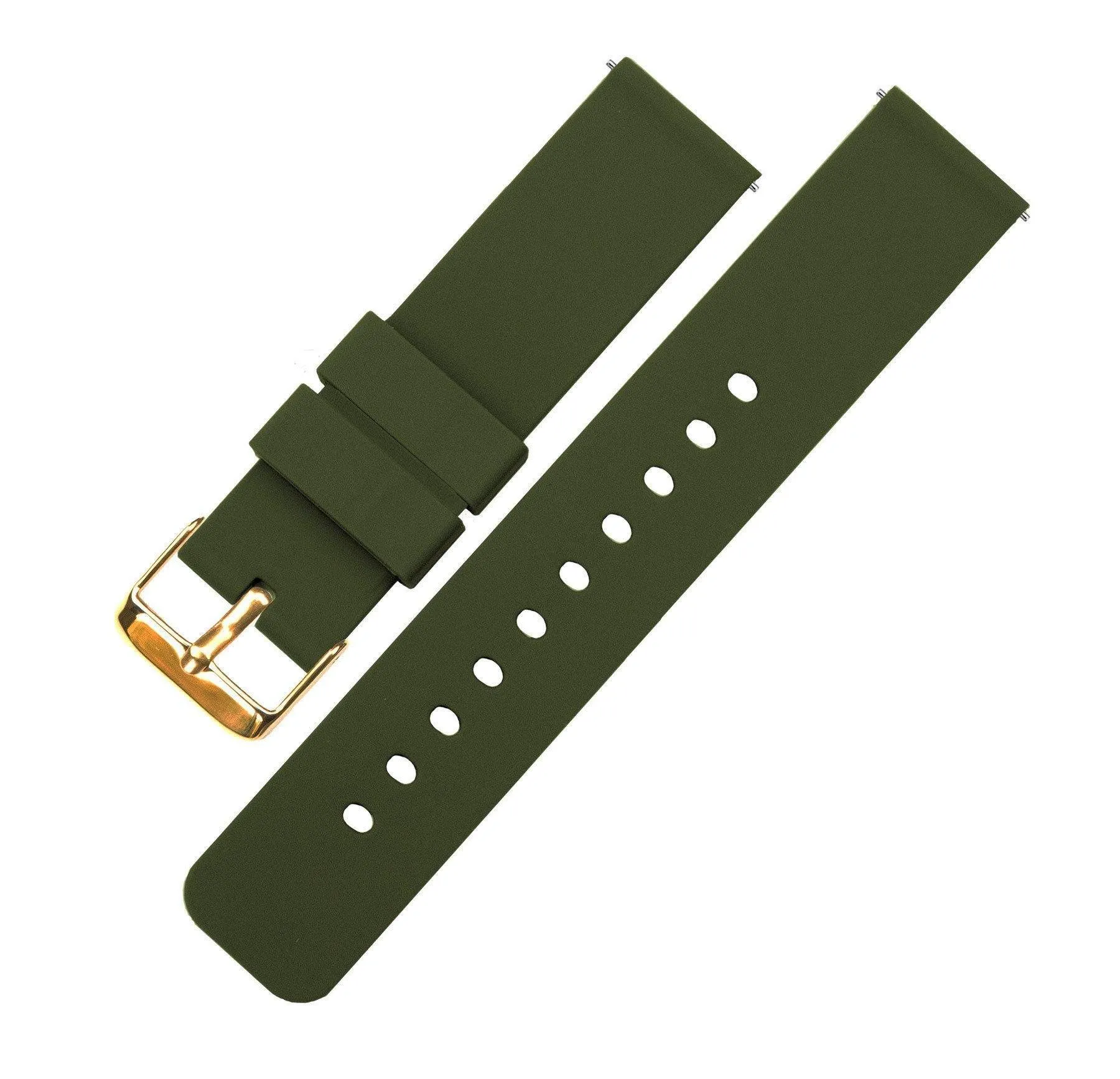 Army Green Silicone Rubber Quick Release Watch Band