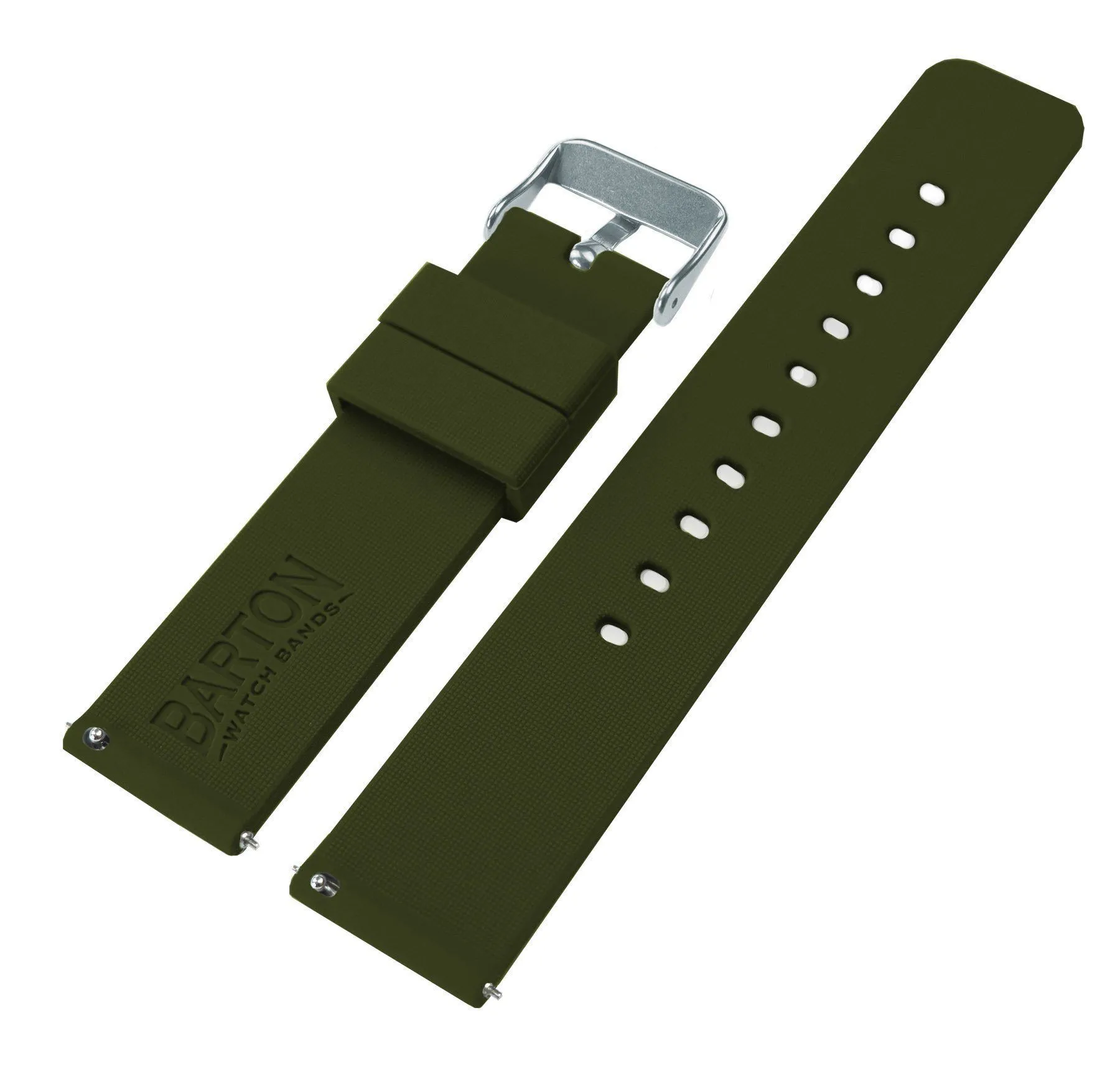 Army Green Silicone Rubber Quick Release Watch Band