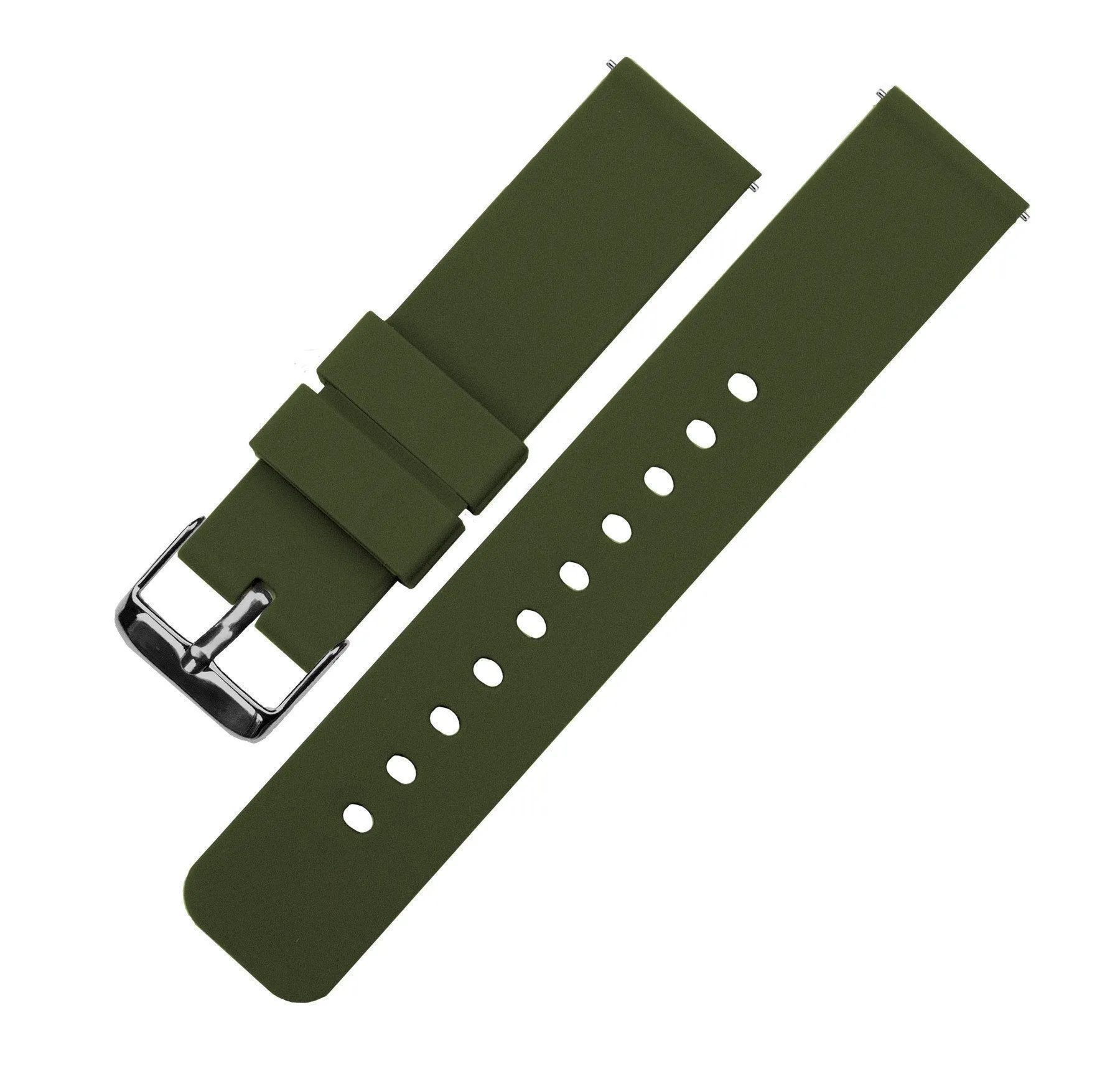 Army Green Silicone Rubber Quick Release Watch Band