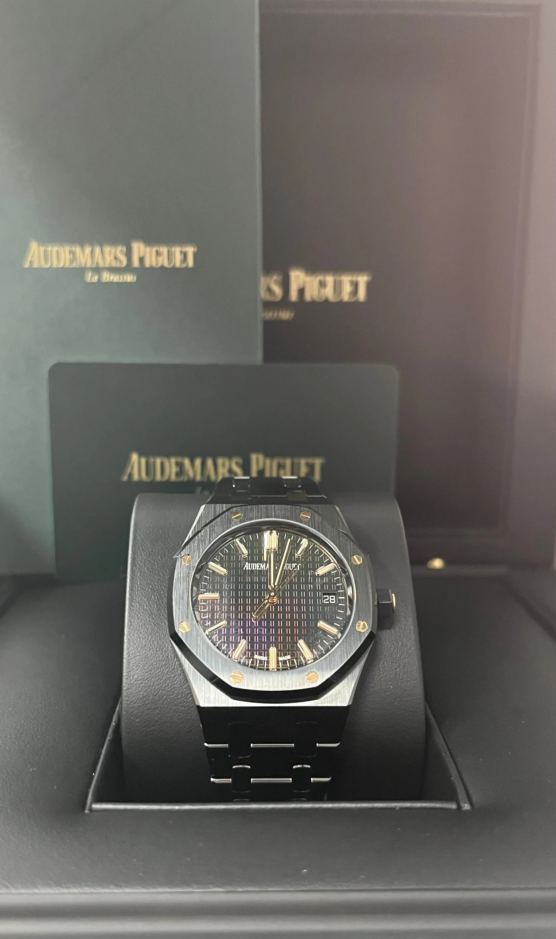 Audemars Piguet Royal Oak Black Ceramic Rainbow Dial Limited Edition 77350CE.OO.1266CE.02.A