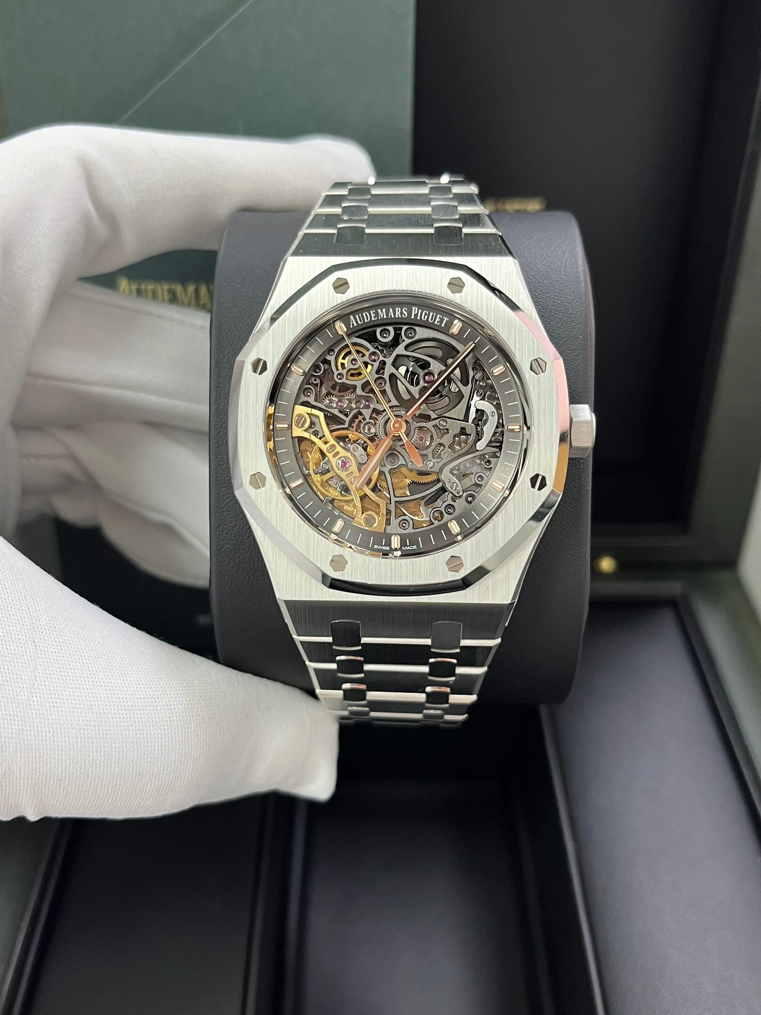 Audemars Piguet Royal Oak Double Balance Wheel Openwork/ Stainless Steel/ Skeleton Dial (Ref#15407ST.OO.1220ST.01)