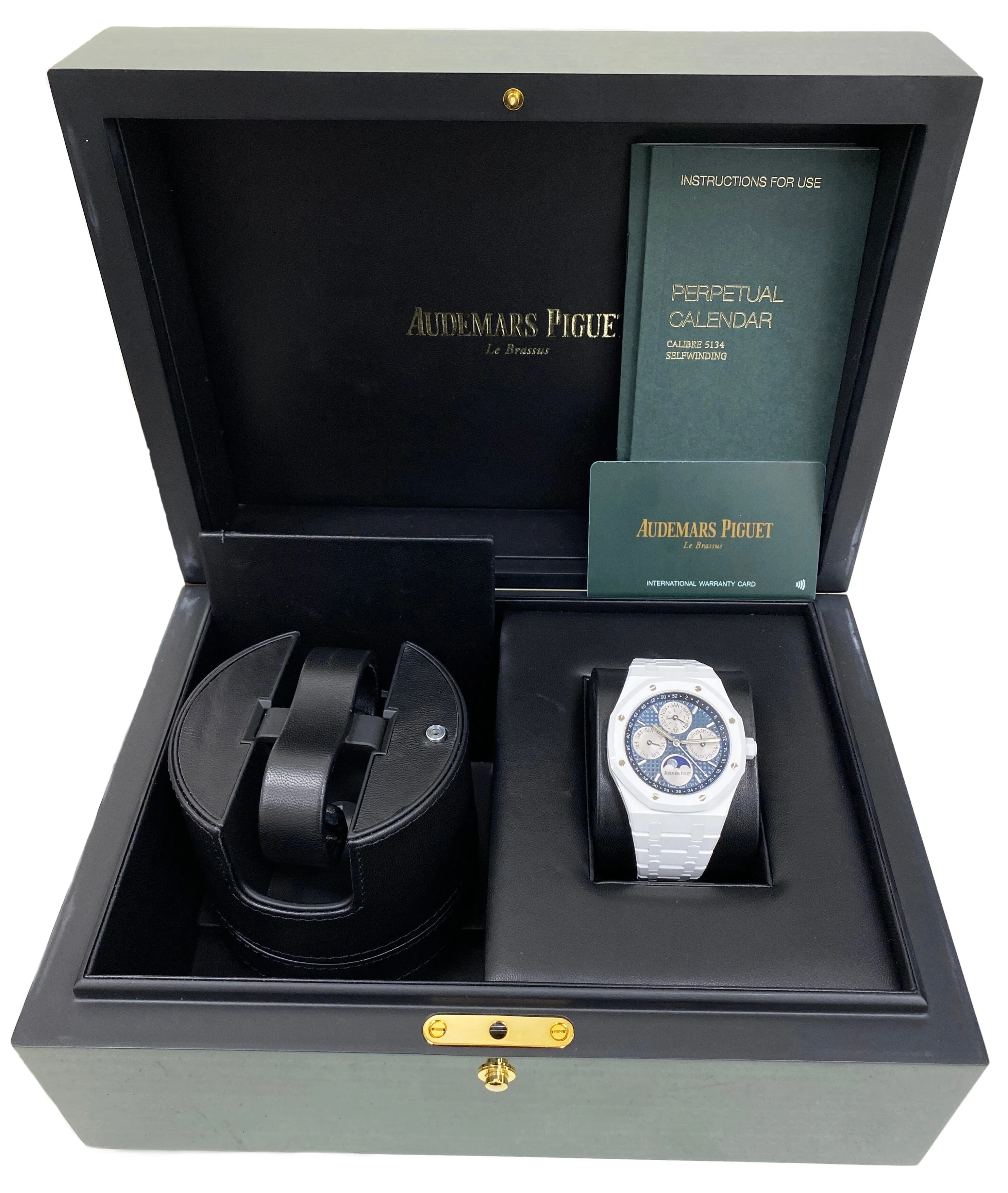 Audemars Piguet Royal Oak Perpetual Calendar 26579CB White Ceramic Mens Watch Box Papers