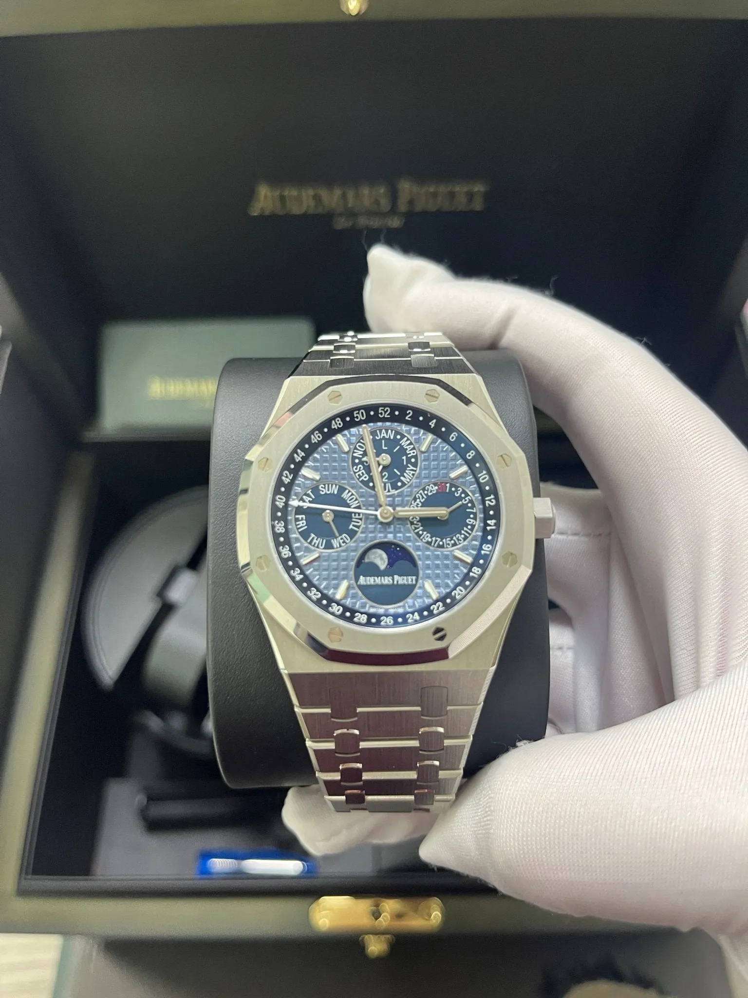 Audemars Piguet Royal Oak Perpetual Calendar Blue Dial Steel 41mm Reference 26574ST.OO.1220ST.03