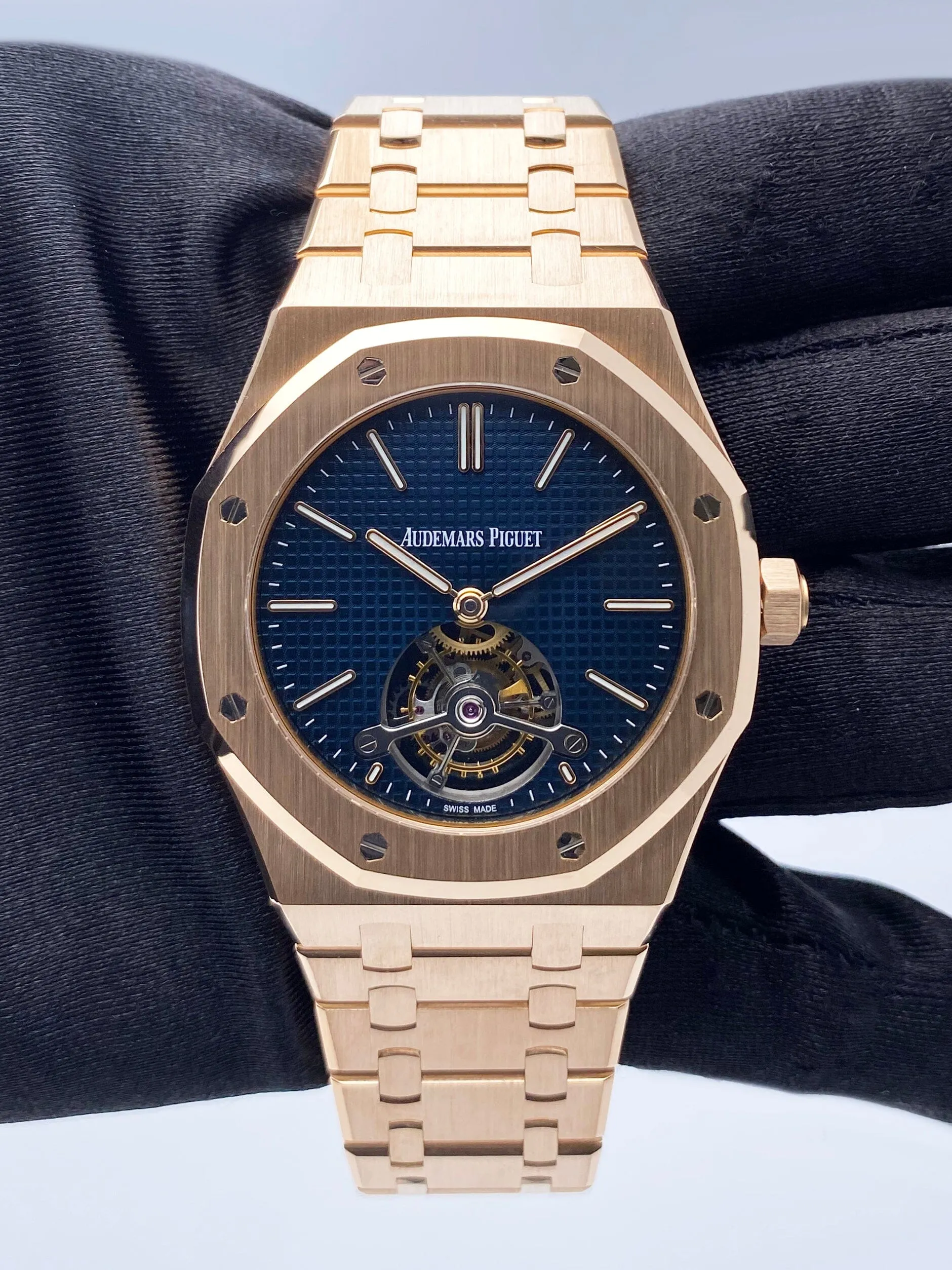 Audemars Piguet Royal Oak Tourbillion 265100R Blue Dial Mens WatchBox Papers