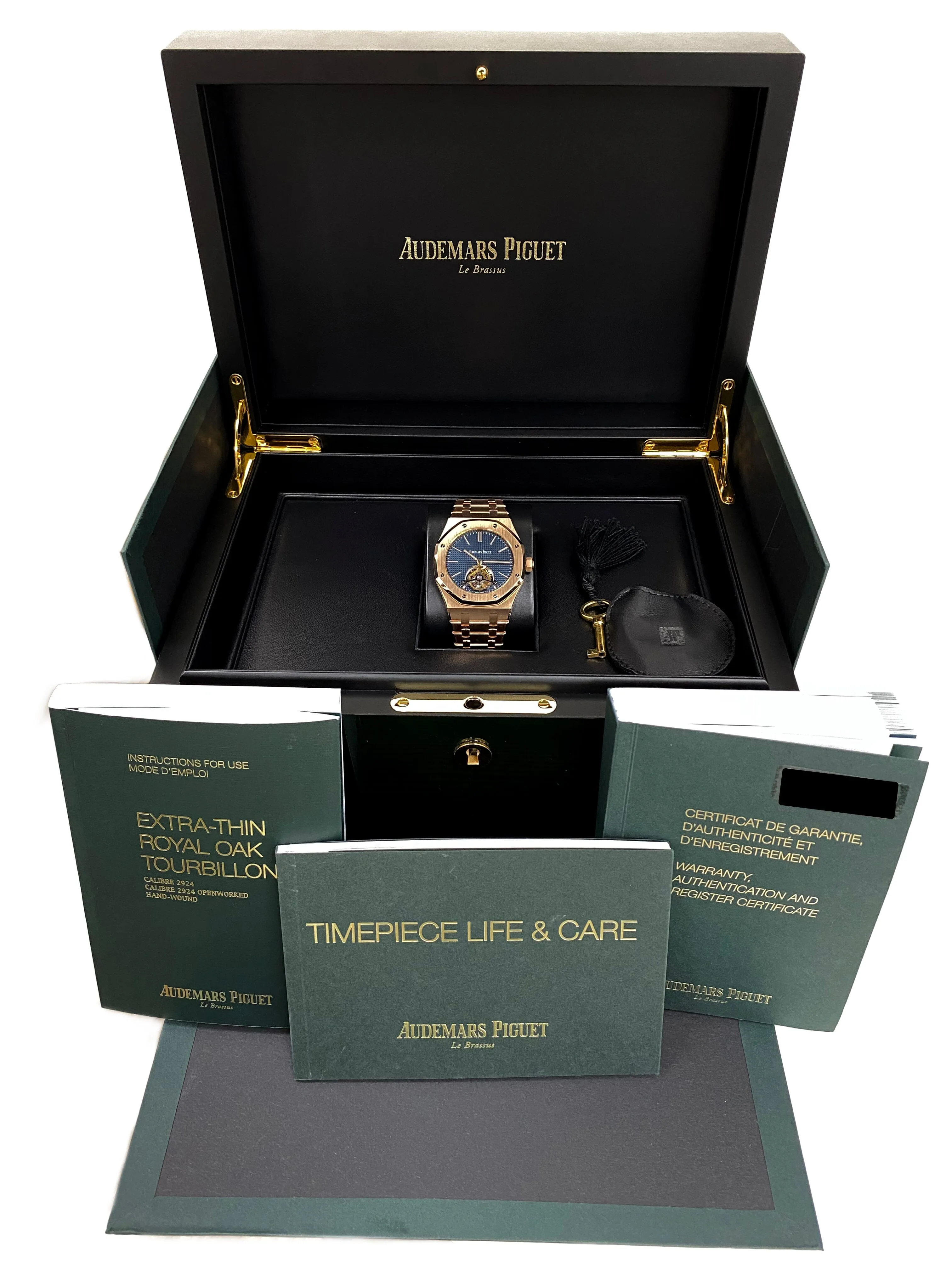 Audemars Piguet Royal Oak Tourbillion 265100R Blue Dial Mens WatchBox Papers