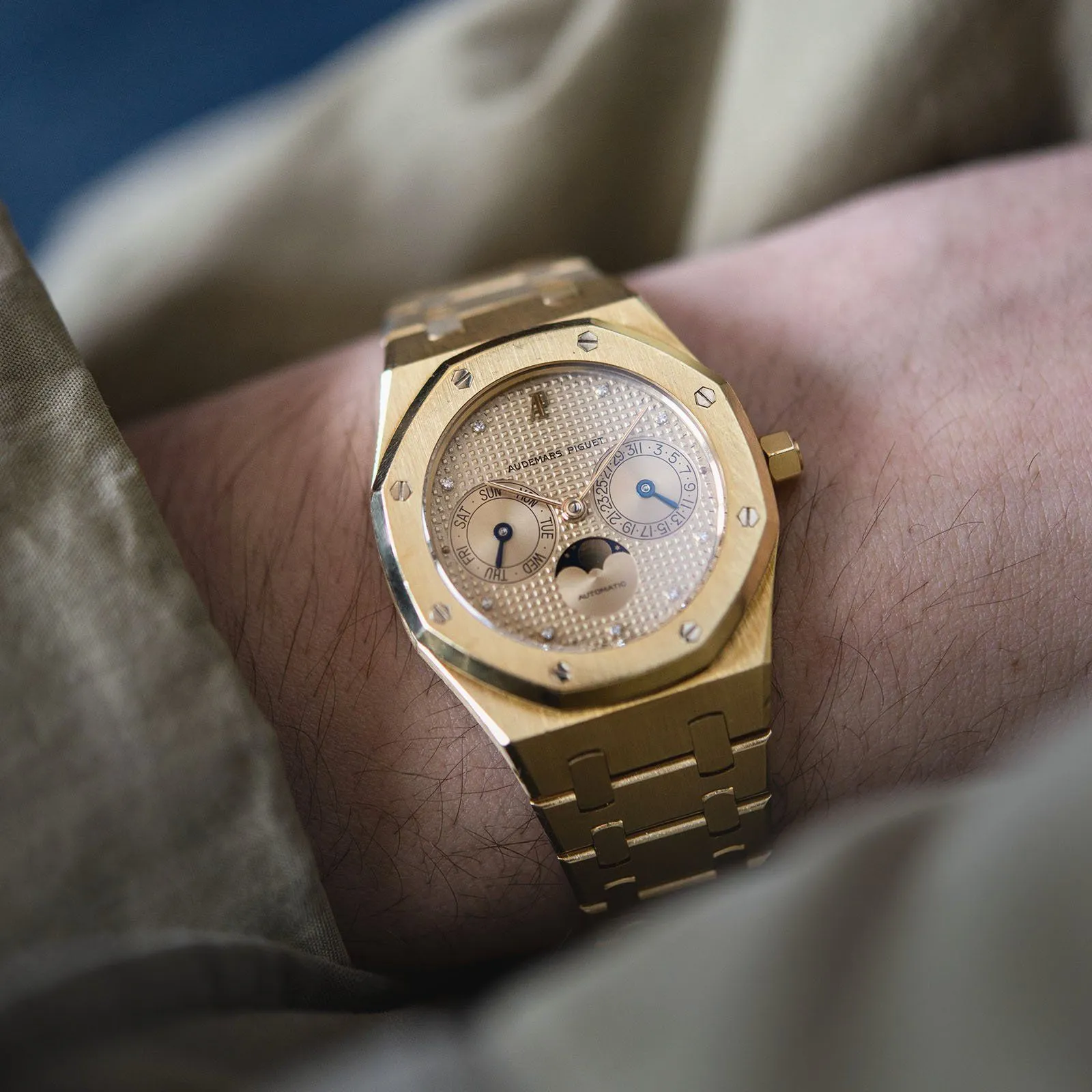 Audemars Piguet Royal Oak Yellow Gold Day Date 25594BA rare diamond dial