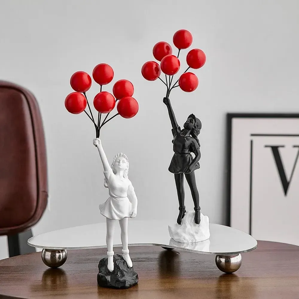 Banksy Inspired Balloon Girl Statue: Premium Resin Sculpture for Home or Office Decor