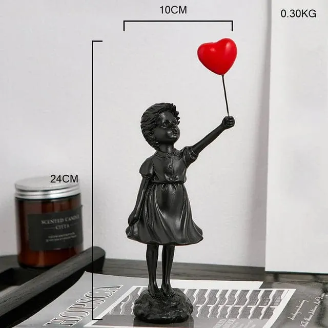 Banksy Inspired Balloon Girl Statue: Premium Resin Sculpture for Home or Office Decor