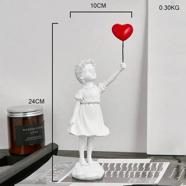 Banksy Inspired Balloon Girl Statue: Premium Resin Sculpture for Home or Office Decor